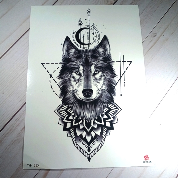 π5 for $25* 7.5" Wolf Temporary Tattoo - Picture 4 of 4